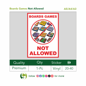 Board Games Not Allowed – Vinyl Sticker