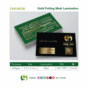 Glod Foiling Matt Lamination Business Card