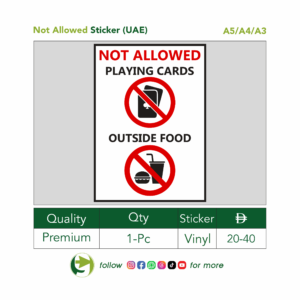 Playing Cards & Outside Food Not Allowed – Vinyl Sticker